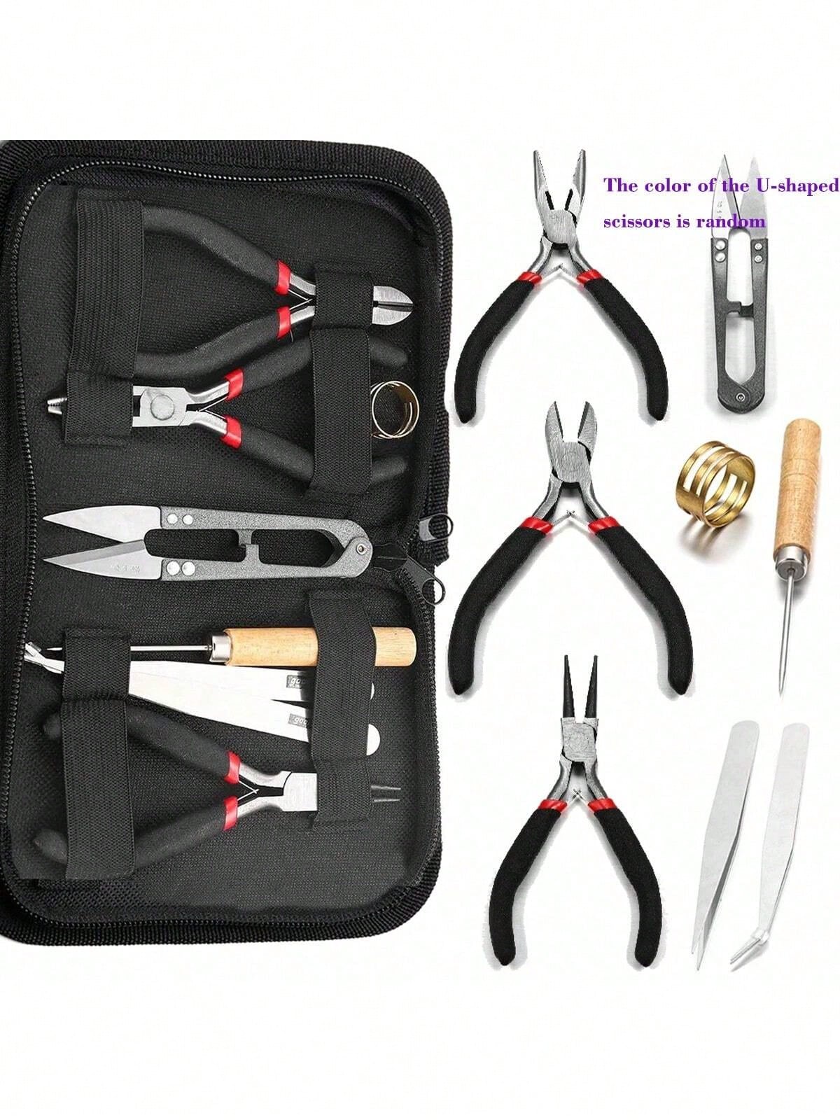 1/3/8pcs Jewelry Making Tools, Jewelry Pliers, Jump Ring Opener, Awl, Ruler, Ring Mandrel, Tweezers, For Jewelry Repair And Jewelry Making, Optional