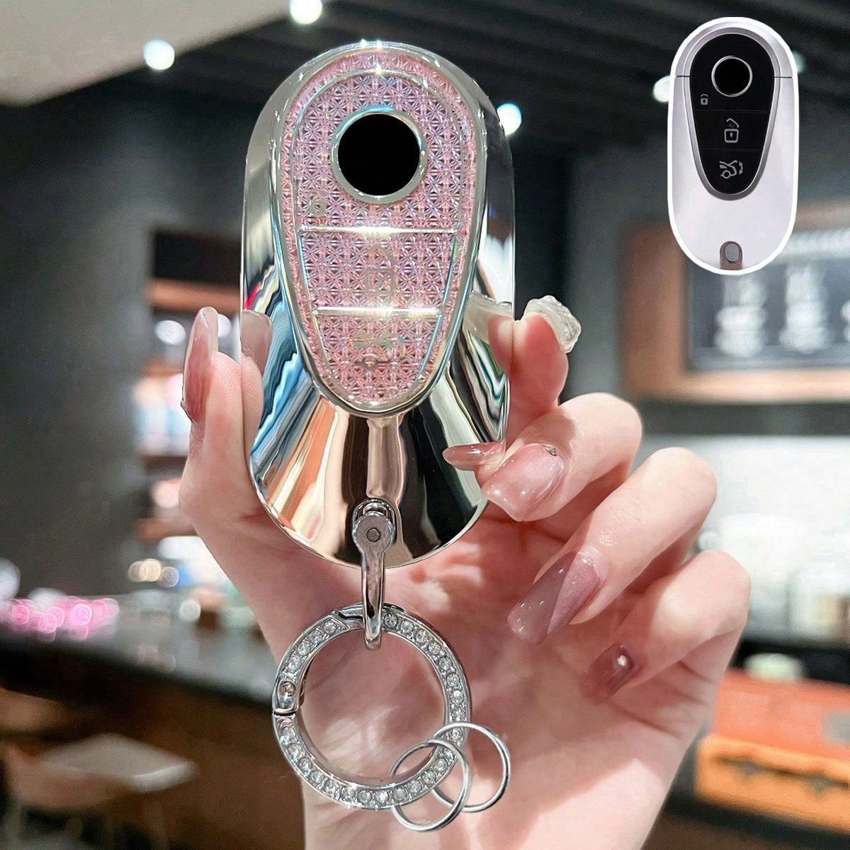 1 Pc TPU Car Key Protection Cover With Keychain, Suitable For W223 S Class S300 S400 S350 S450 S500 C200 C260 2020 2021 Models