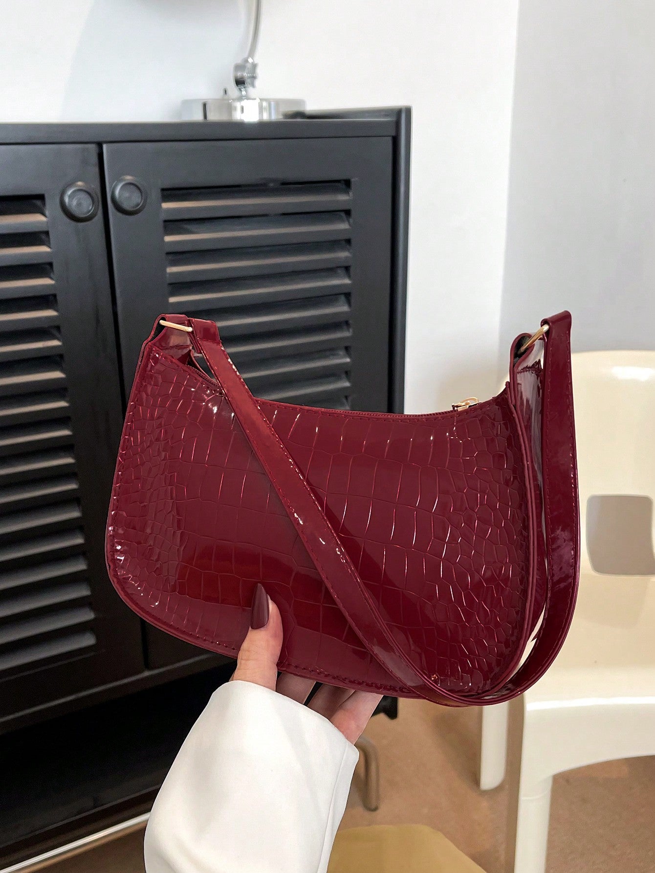 1pc Women Plain Simple Minimalist Shoulder Bag For Daily Use