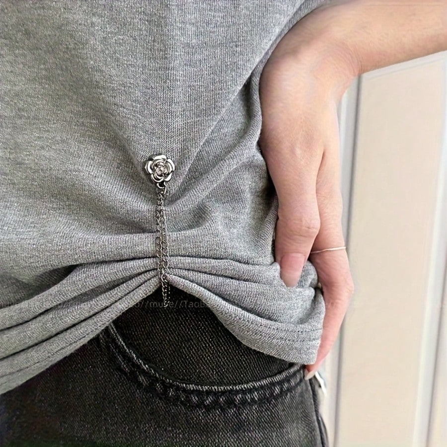 2/30pcs Rose-Shaped Buttons To Shorten Pants Legs, Prevent Dragging, Short Sleeve Adjustable Buttons, Hem Fixing Buttons, Shortening Pins, Cuff Adjusters, Clothing Adjustable Buttons, Elegant Buttons