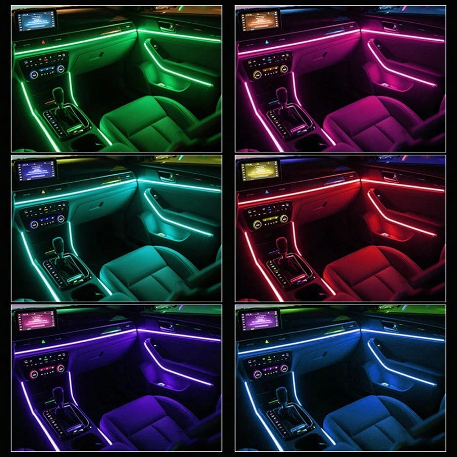 300CM/118.1-Inch Automotive Interior Ambient Lighting Kit, 8-Color Single-Color Light Strip With Music Synchronization Mode/Microphone Mode, USB Powered-5V, Suitable For SUVs And Off-Road Vehicles, P