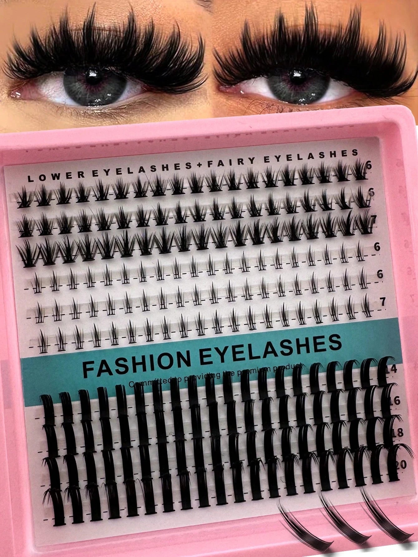 300D Cartoon Style Pointed Cluster False Eyelashes 10-18mm Natural Stem 100pcs Loose Lower Lashes Thin & Lively Style Lower Lash Extension Clusters