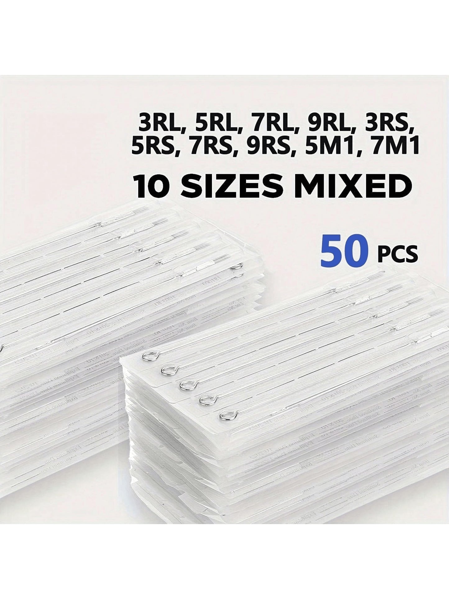50/100pcs Mixed Tattoo Needles, Stainless Steel Sterilized Tattoo Gun Needles, Precision Line, Shade And Large Needle Combination, Professional Tattoo Art Use