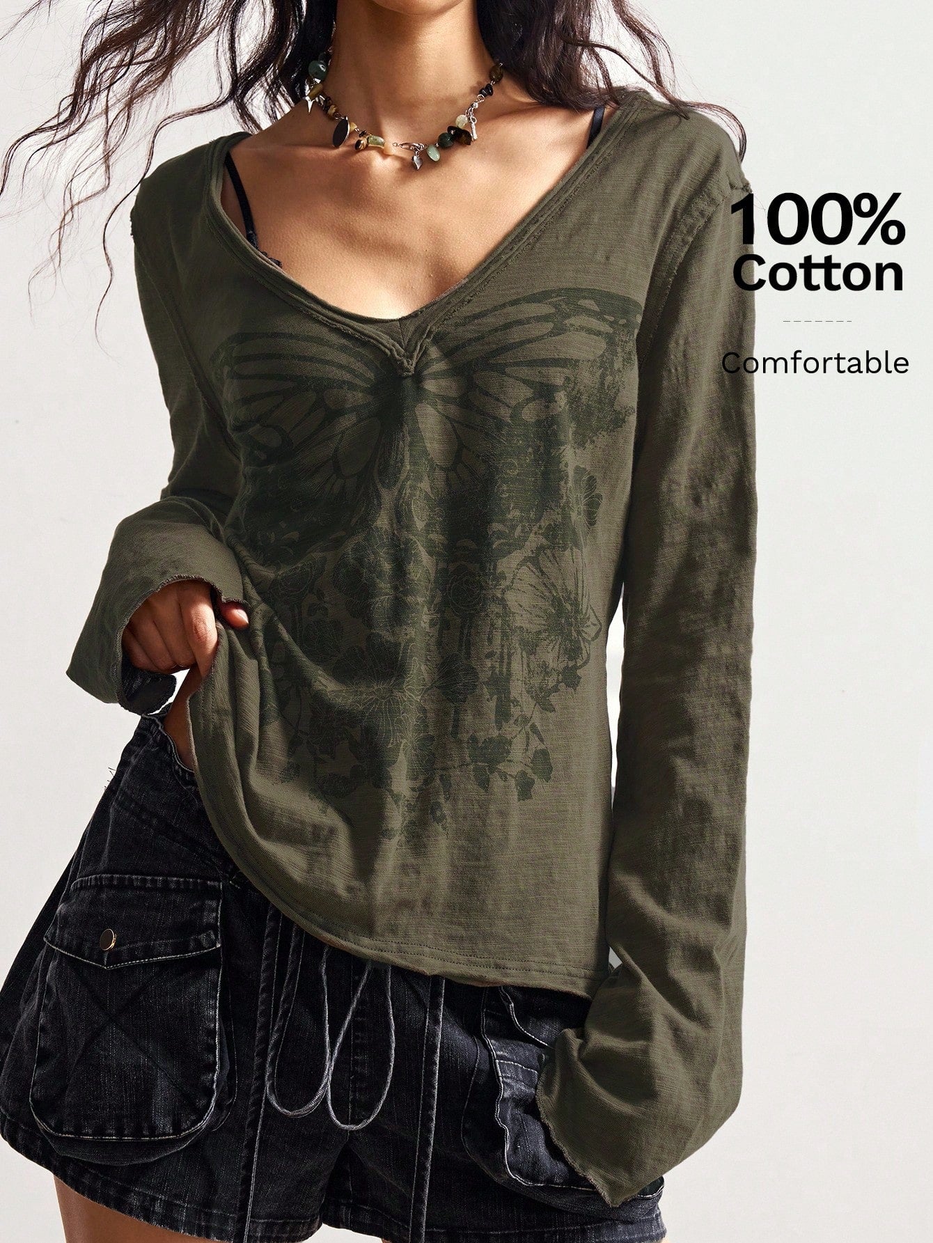 Bohemela Casual Loose Fit Long Sleeve Plus Size Women T-Shirt, Streetwear/Winter Fall