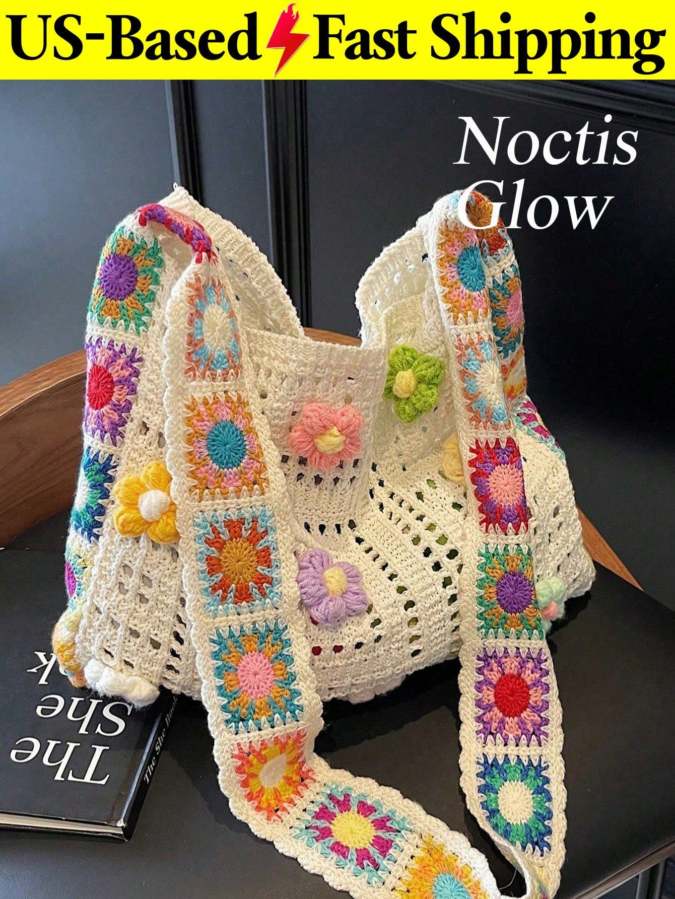 Bohemian Style Retro Floral Contrast Color Casual Crossbody Bag Vocation Holiday Outgoing Shopping Bag Traveling Shopping, Commuting