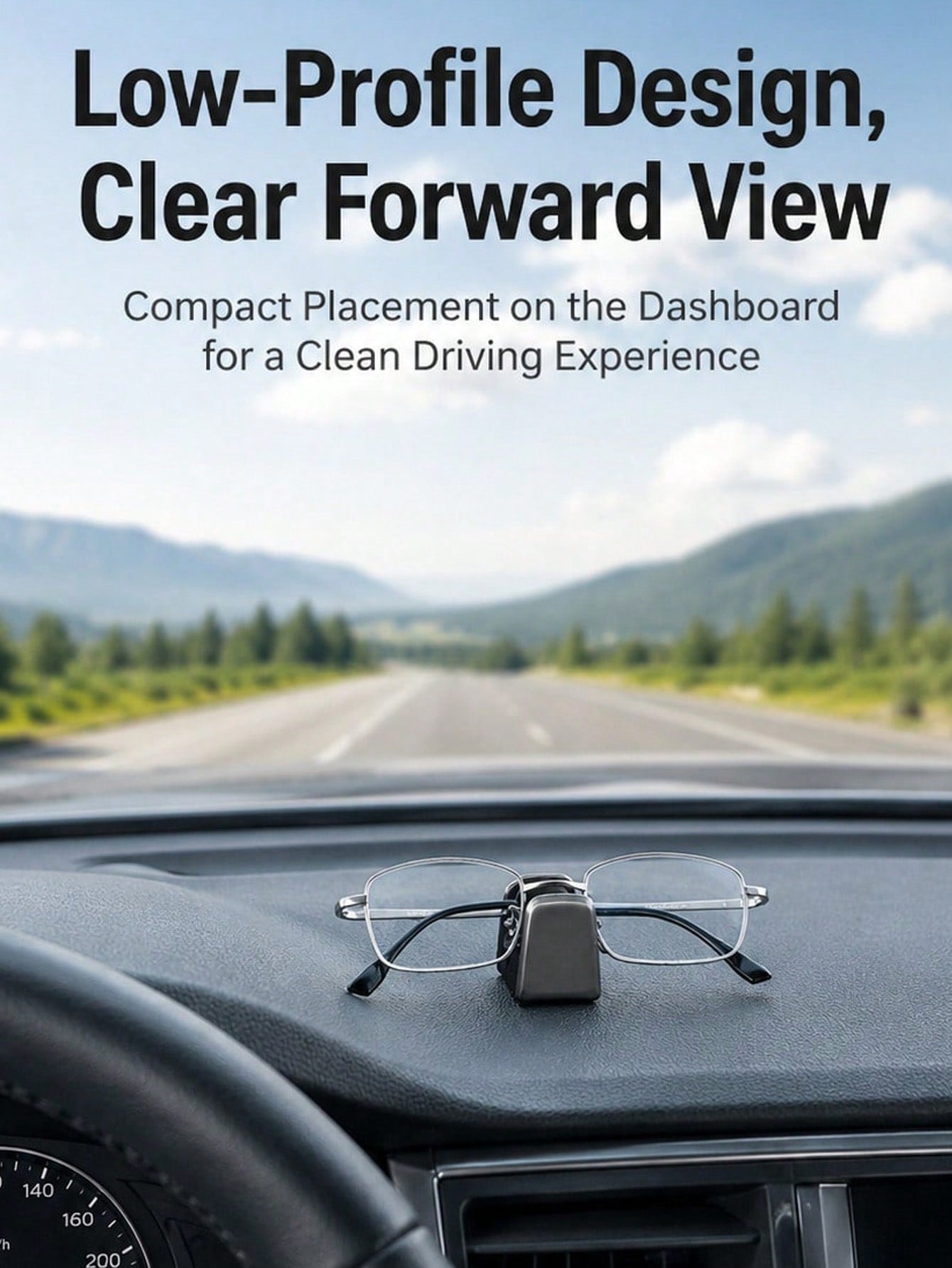 Car Dashboard Glasses Holder And Nose Pad Bracket, Zinc Alloy + Leather Fashion Glasses Clip, Suitable For Center Console, Adhesive Installation, No Obstruction Of View, Car Dashboard Decoration And G