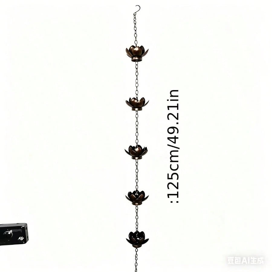 Courtyard Decoration Downslip Chain Lotus Flower Rain Chain Rain Deflector Eaves Decoration Flower Rain Chain String