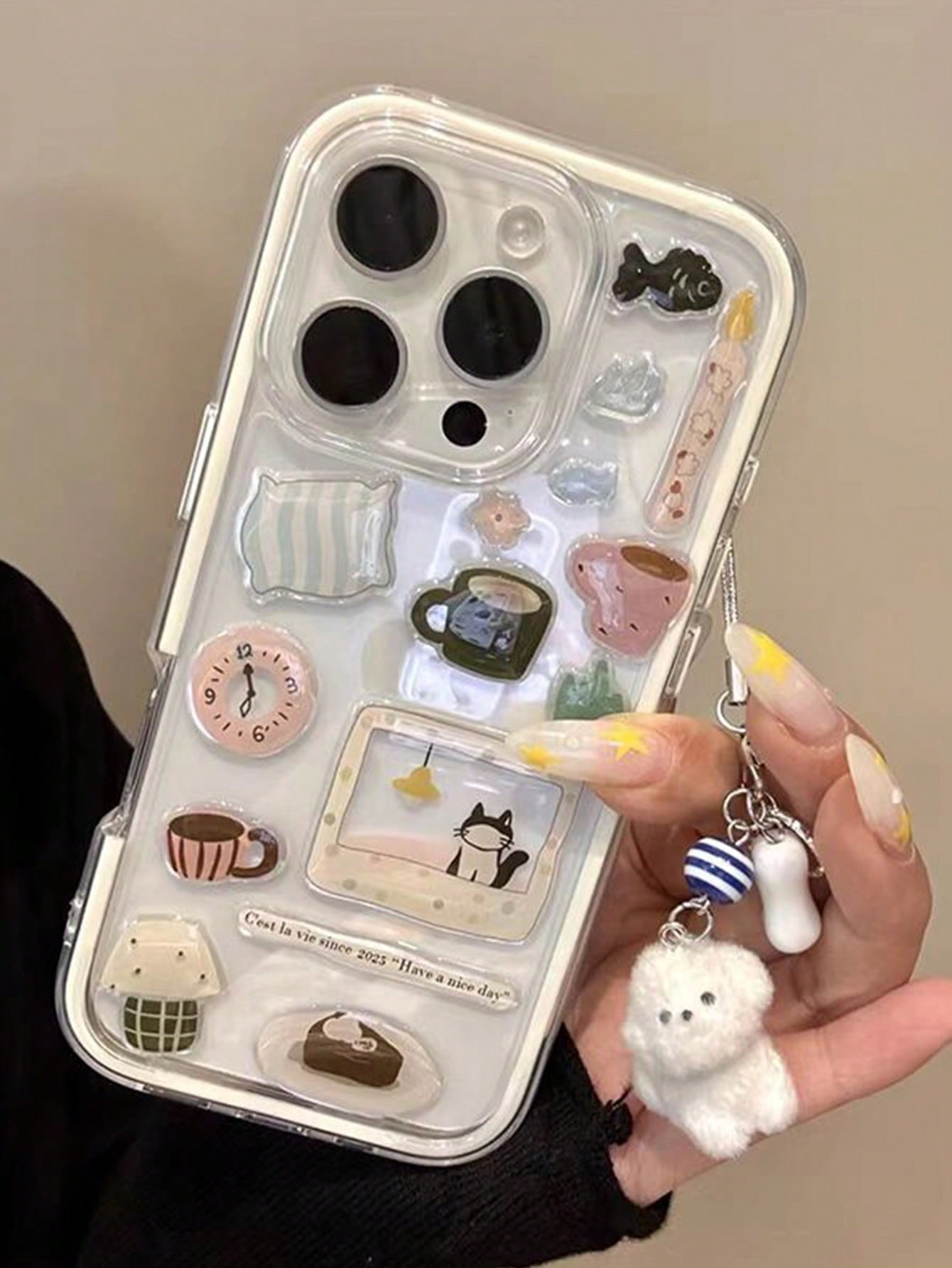 Cute DIY Phone Case Fashion Phone Cases Cute Fashion DIY Phone Shockproof Case Transparent Snowman Tree Illustration Shock-Proof Cover Compatible With IPhone 17 Air 16 Pro Max 15 14 13 12 11 Pro Max D