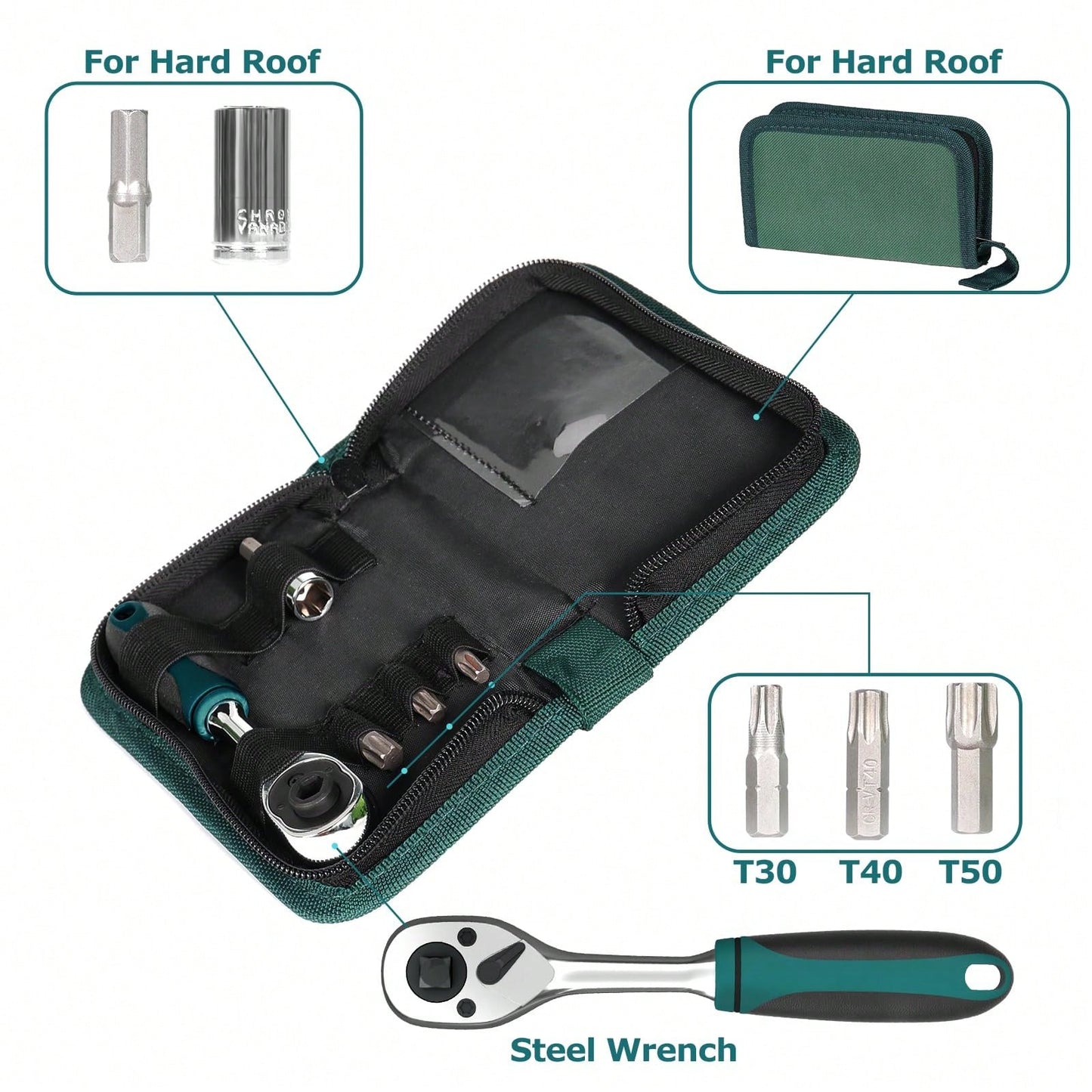 Door Removal Tool Kit Compatible With Jeep Wrang Ler Accessories JK JL 2 4 Door Hard Top Removal Kit Hardtop Torx Tool Kits For JKU JLU Gladiator JT 2007-2025, Green