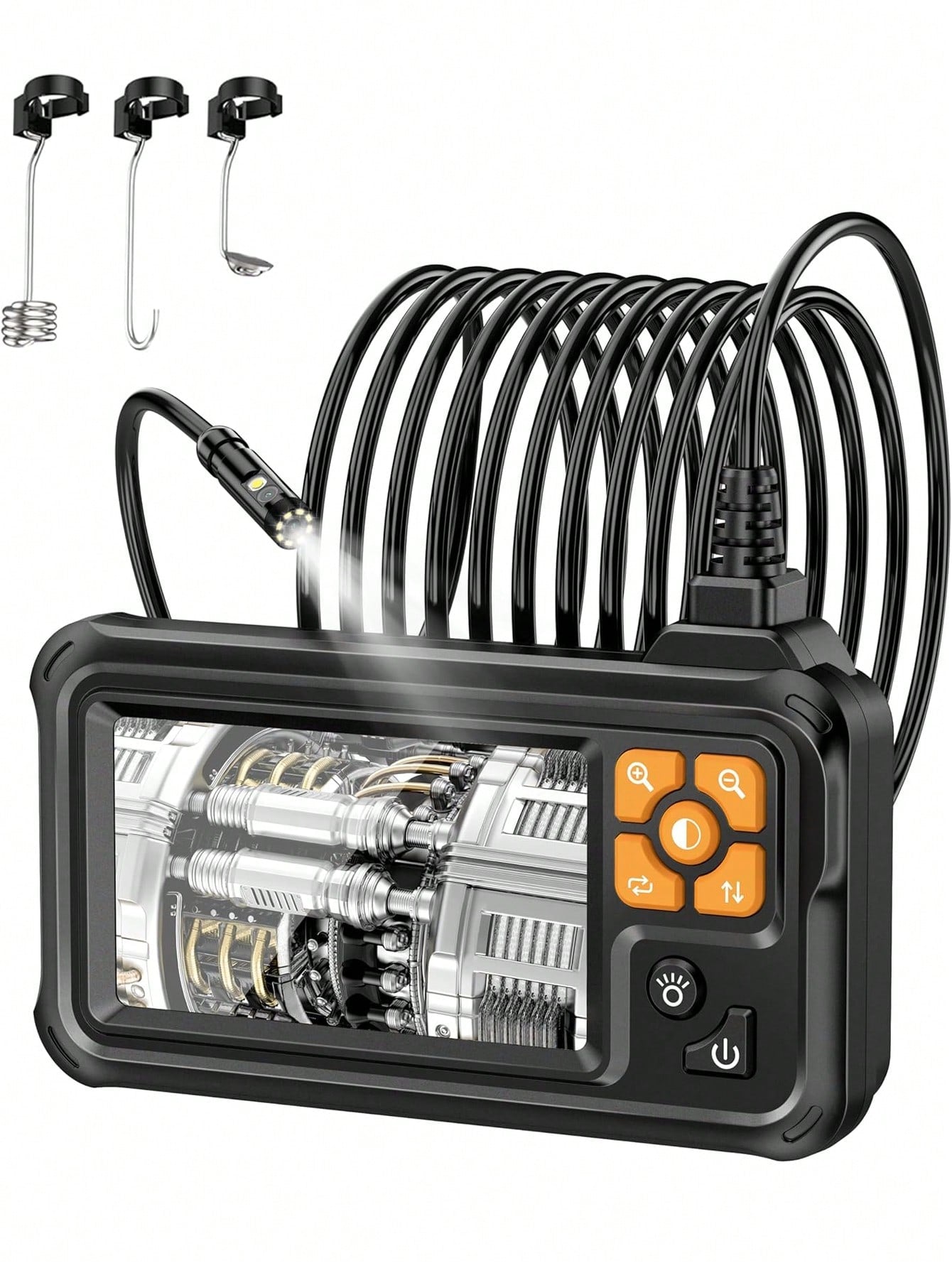 Dual Lens Industrial Grade HD Digital Endoscope, 4.3 Inch IPS Screen 1080P Inspection Camera, Handheld Snake-Style Sewer Endoscope, With 8 LED Lights, 1.5m Semi-Rigid Cable
