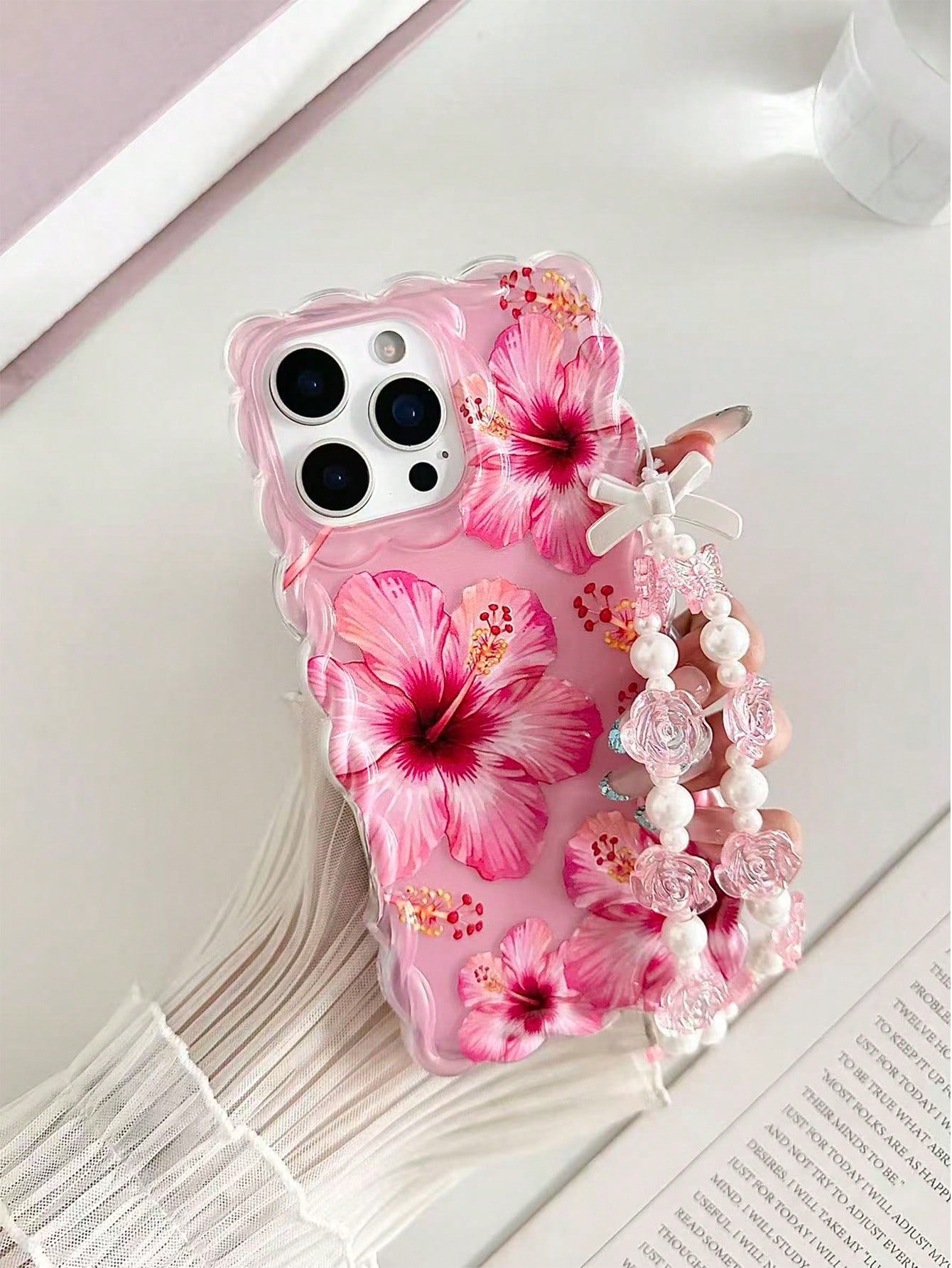 Flower Floral Painted Braided Transparent Shockproof Thick Painted Phone Case Compatible With Iphone 17/17 Pro/17 Pro Max/16/14, Candy-Colored 15, XS, 7/8 Plus, XR, 7/8, SE2, Printed 15 Pro Max, 14, 1