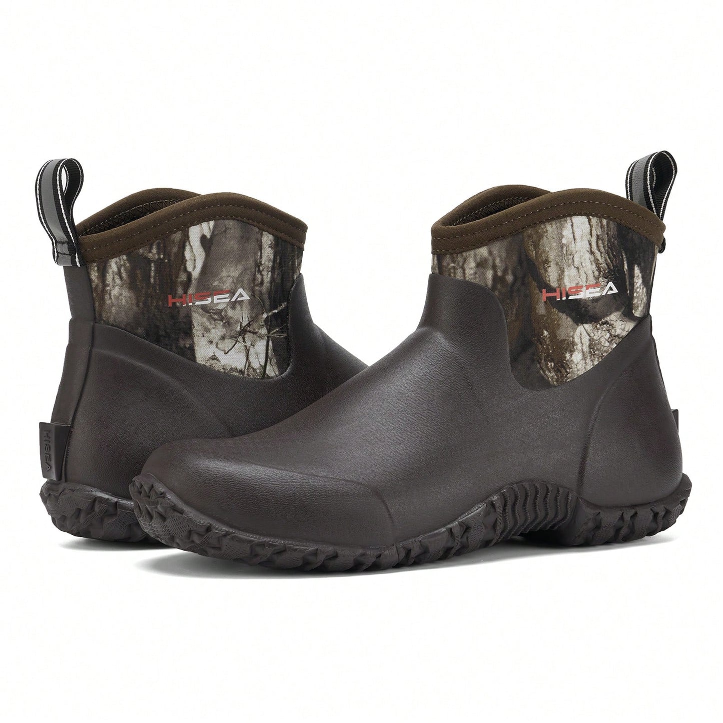 HISEA Men's Rubber Boots Ankle Rain Boots Waterproof Outdoor Mud Bootie For Lawn And Garden