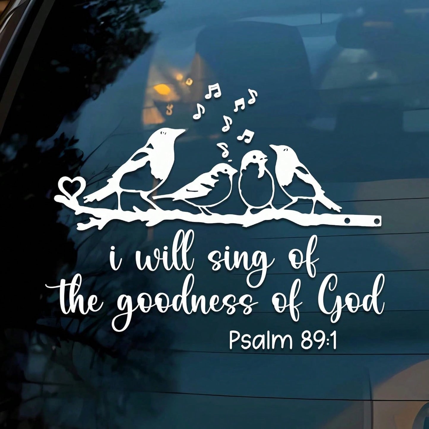 I Will Praise The Lord's Mercy- Car Sticker Funny Bible Verse Bird Christian Faith Humor Car Truck Accessories Affirmation Statement Waterproof Car Decal Parent Gift