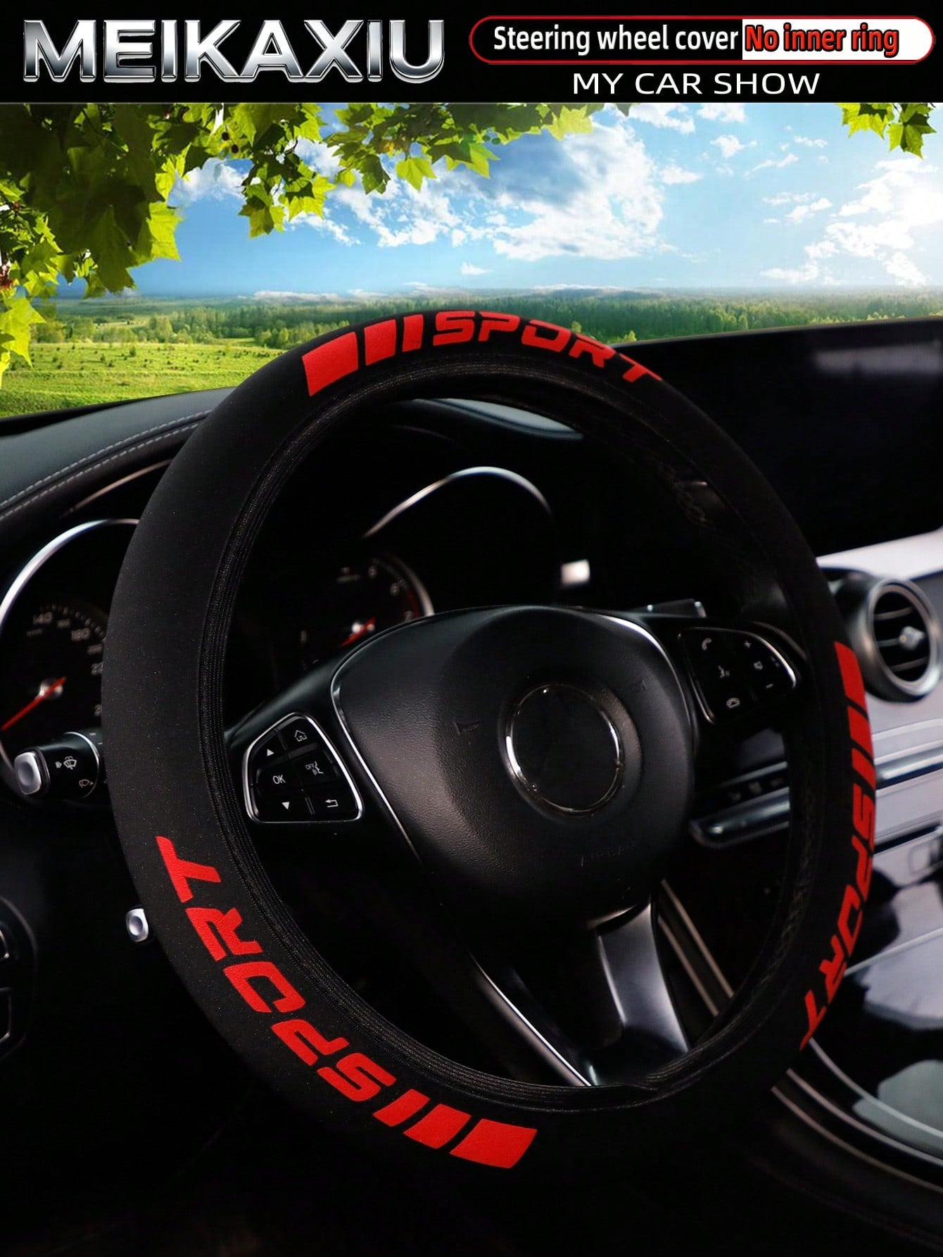 MEIKAXIU New Arrival SPORT 3D Foam Neoprene Steering Wheel Cover, Suitable For 14.5-15 Inch Cars, Automotive Interior Accessories, For Women