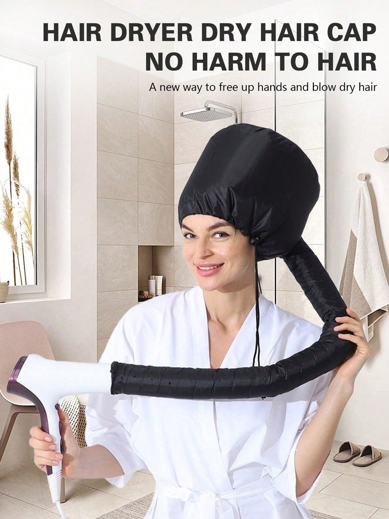 Portable Soft Hair Drying Cap, Hair Dryer Cap, Hair Treatment Cap, Hair Care Cap With Warm Air Drying For Women, Hair Tools, Hair Products And Accessories For Barber Salon Beauty Travel Essentials, Ba