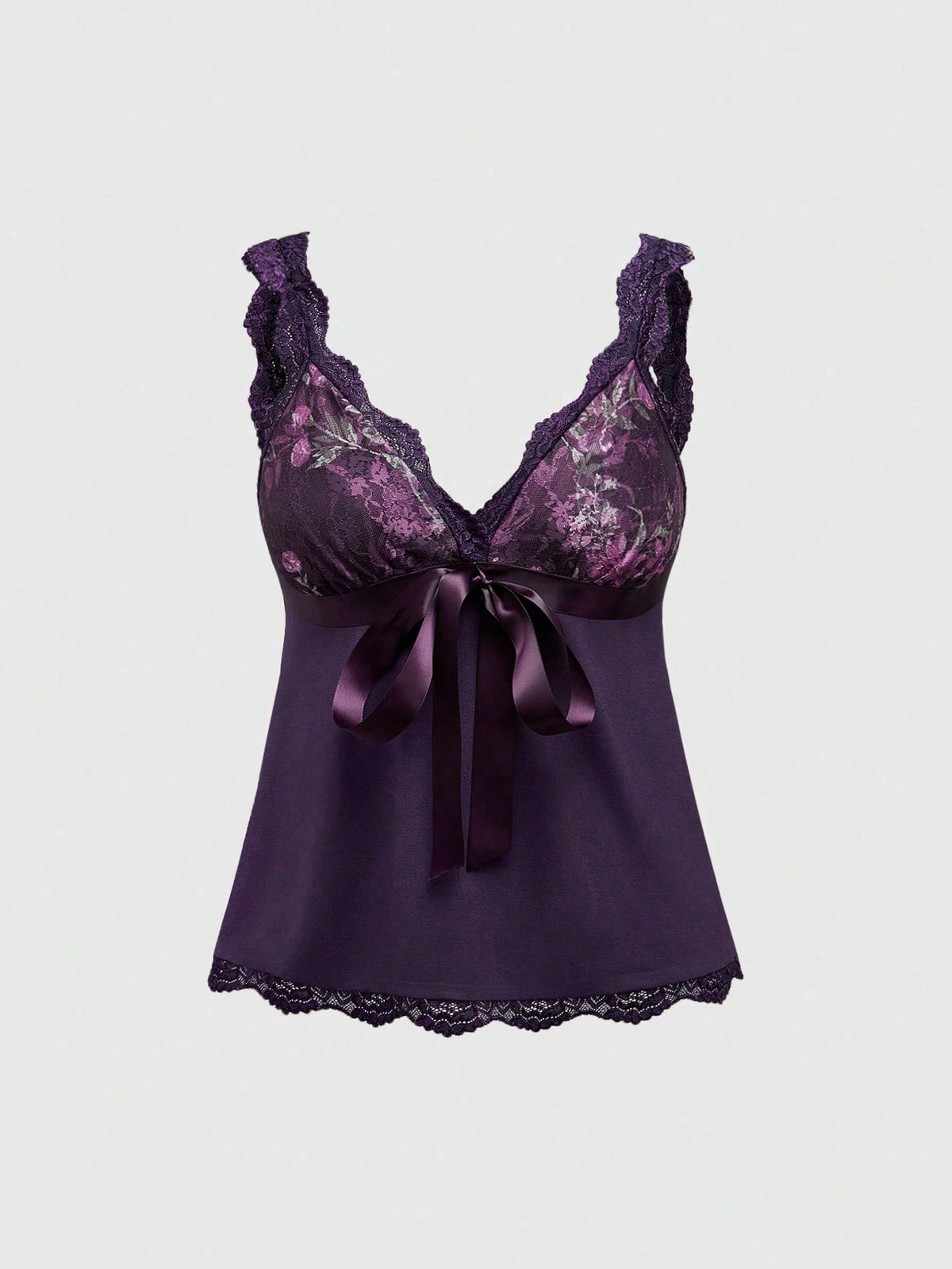 ROMWE Fairycore Spring/Summer Valentine's Day Women Rose Lace Pattern Camisole