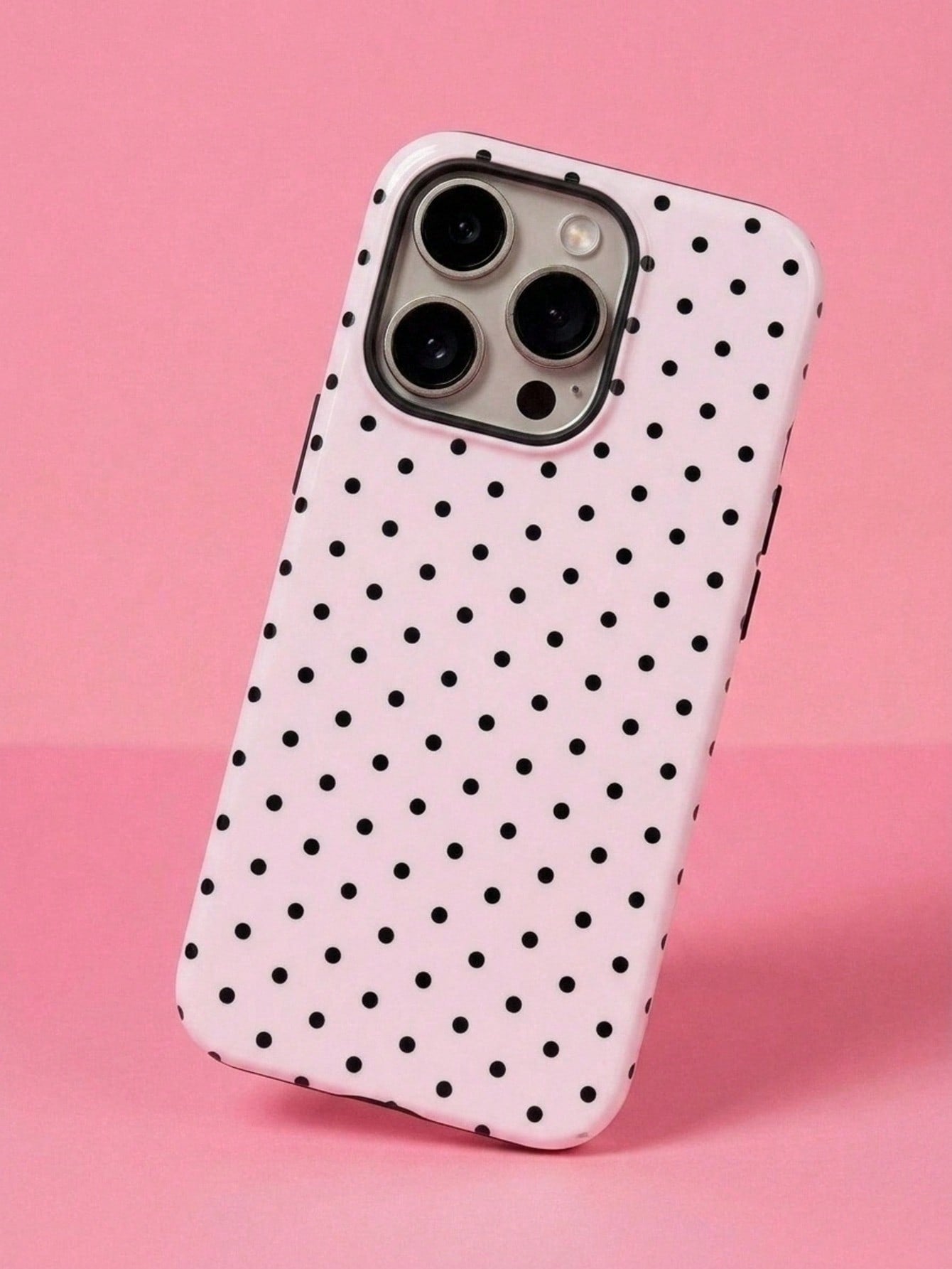 ShellaStory Cute Pink Black Polka Dot Fashion Phone Case, Y2K Style. Compatible With IPhone 17, 16, 15, 14, 13, 12, 11 Pro Max Plus Models, International Version, Not The Domestic Version, Spring Gift