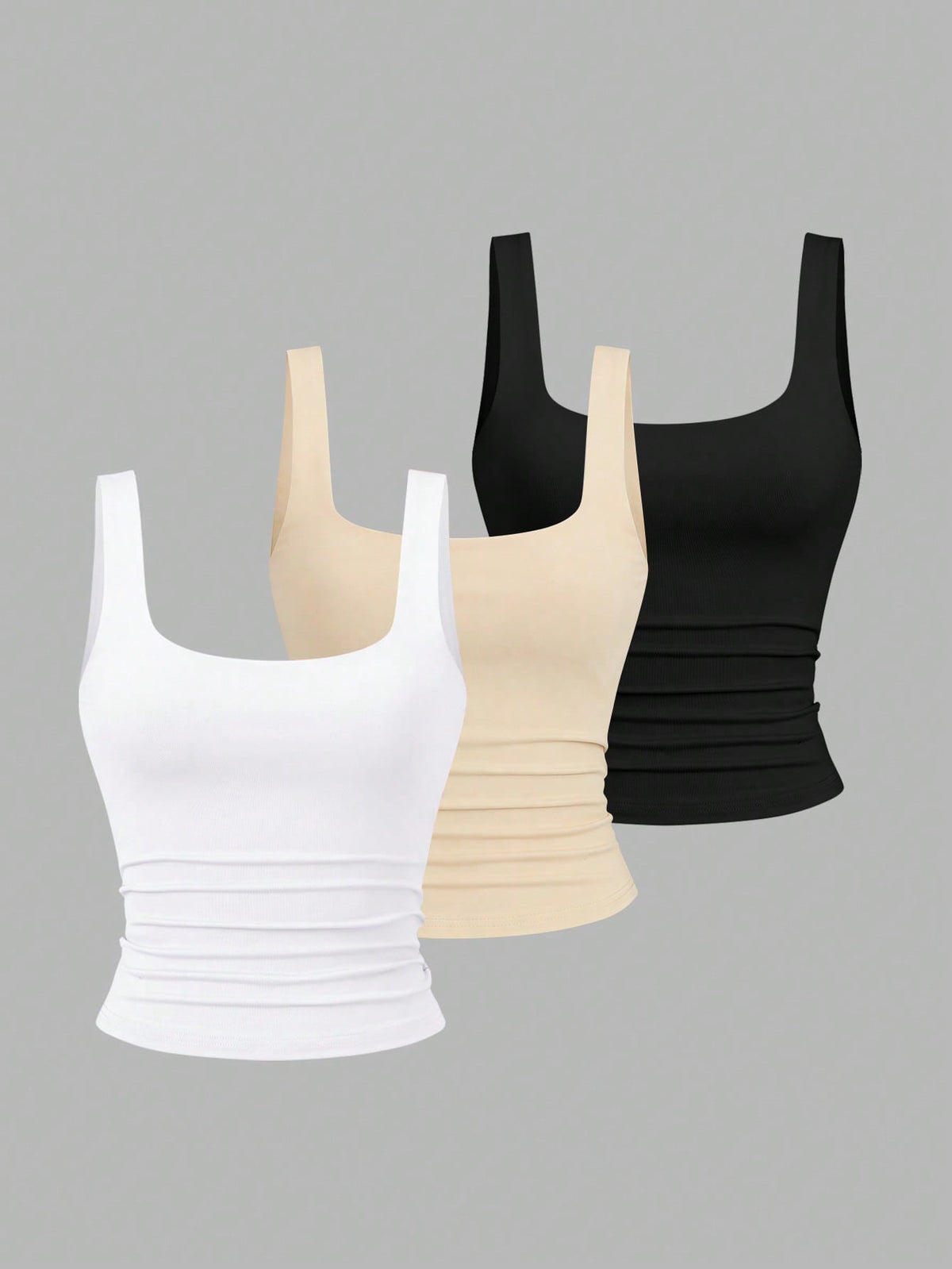 Sweetra Women's Casual Pleated Square Neck Camisole, Summer