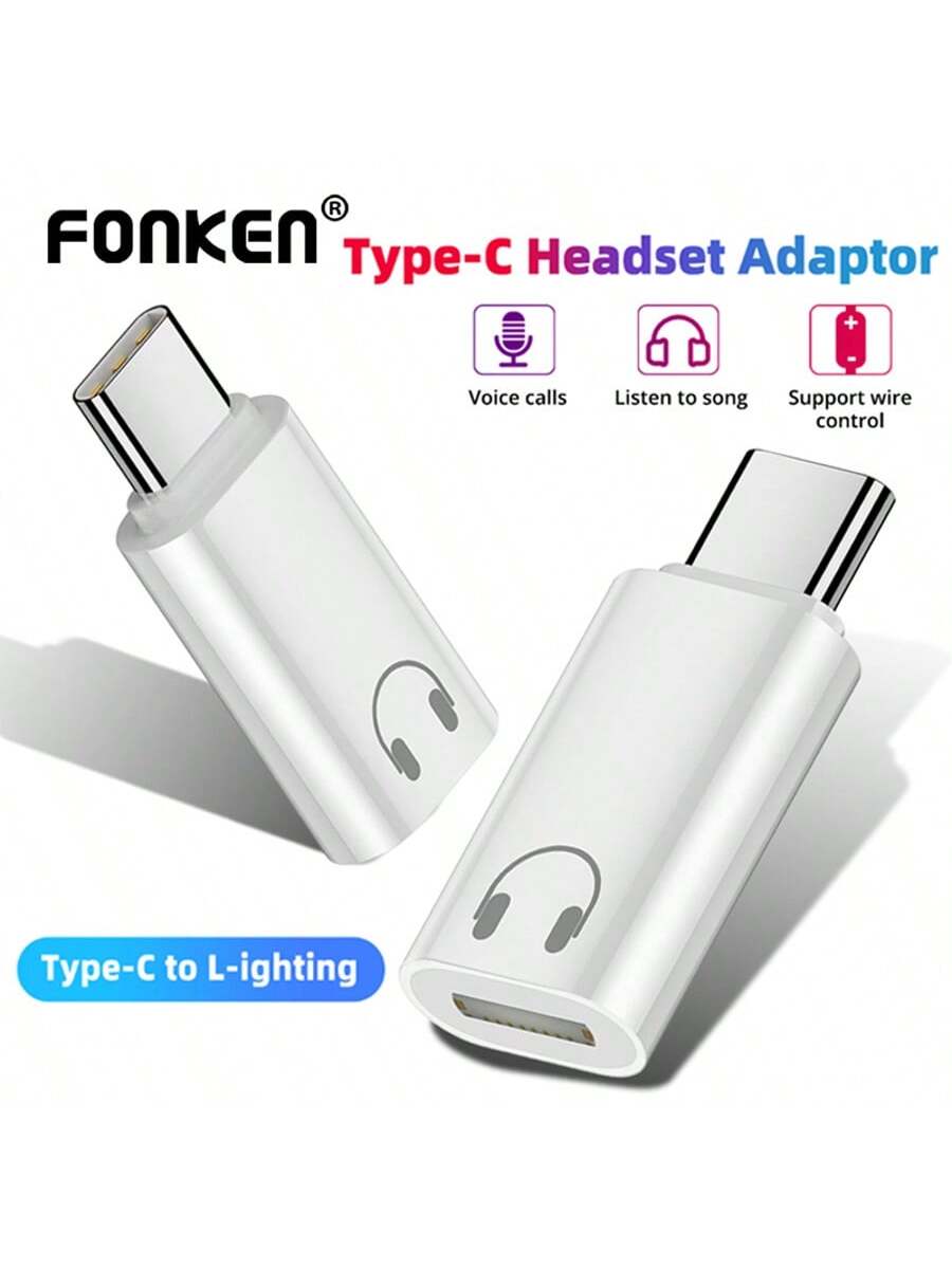 Type-C To IOS Headphone Audio Adapter, USB-C Male To Lightning Female Headphone Converter, Compatible With 16/15 Smartphones/Tablets