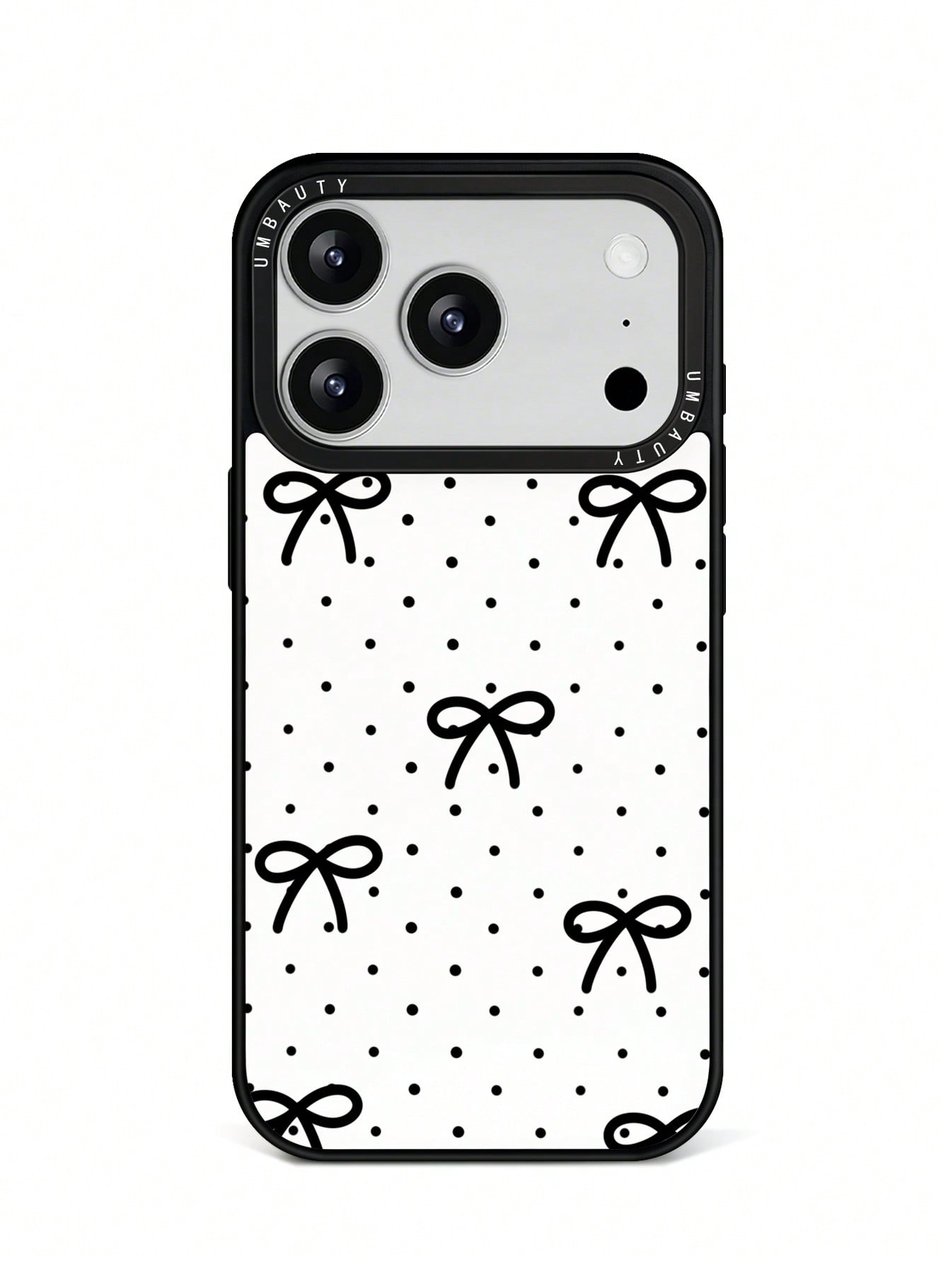 UMBAUTY 1pc Small Polka Dot & Bow Design Phone Case, Compatible With Phone 17 Pro Max, 16 Pro Max, 15 Pro Max, 14 Pro Max, 11/12/13/14/15/17 Pro Max Plus, Korean-Style High-End Fashionable & Fun Phone