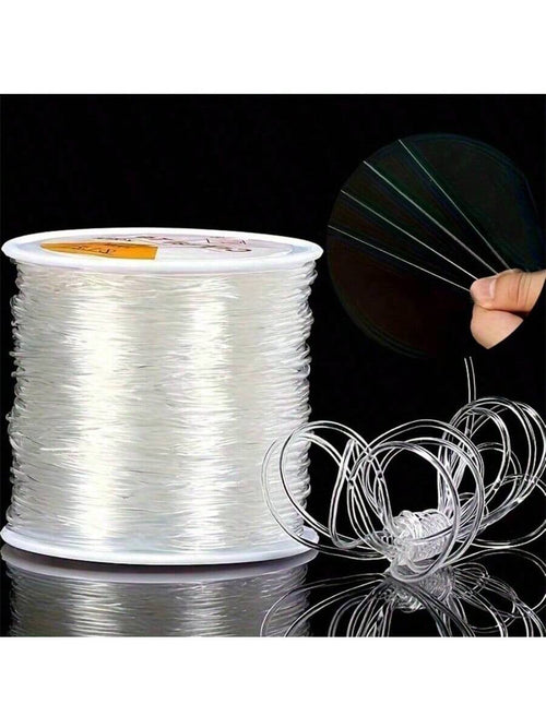 0.5-1.0mm Crystal Clear Elastic Stretchy Thread For DIY Beading, Jewelry Making, Handmade Craft Supplies- Perfect For Bracelet, Necklace, Clay Bead, Crystal String Projects- Soft