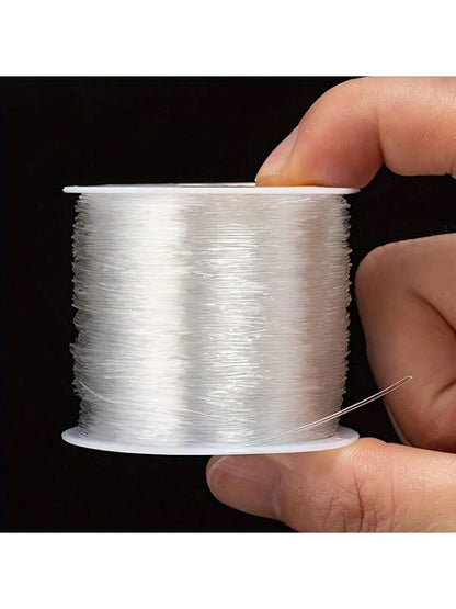 0.5-1.0mm Crystal Clear Elastic Stretchy Thread For DIY Beading, Jewelry Making, Handmade Craft Supplies- Perfect For Bracelet, Necklace, Clay Bead, Crystal String Projects- Soft