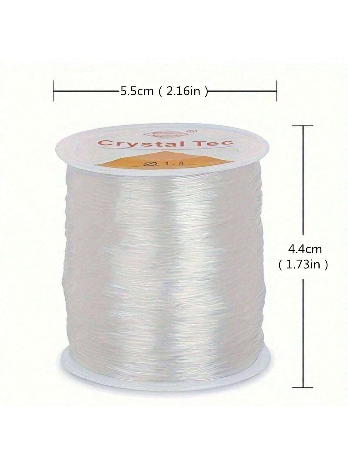 0.5-1.0mm Crystal Clear Elastic Stretchy Thread For DIY Beading, Jewelry Making, Handmade Craft Supplies- Perfect For Bracelet, Necklace, Clay Bead, Crystal String Projects- Soft