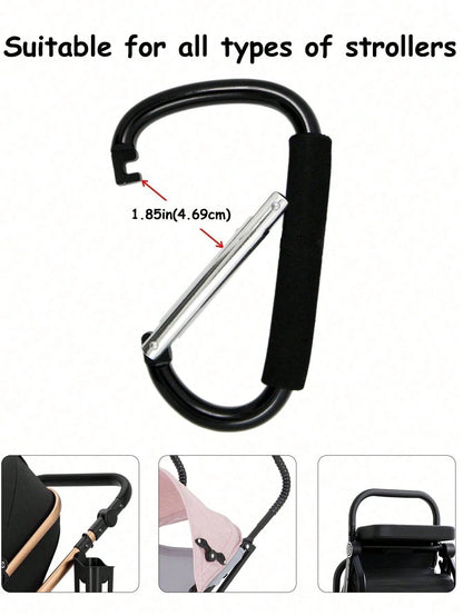 1/2/4pcs Baby Stroller Hooks, Suitable For Hanging Bags And Shopping Bags, Large Baby Stroller Accessories, Multifunctional Baby Stroller Hanging Organizer, Applicable For Travel Car Seat, Large Baby