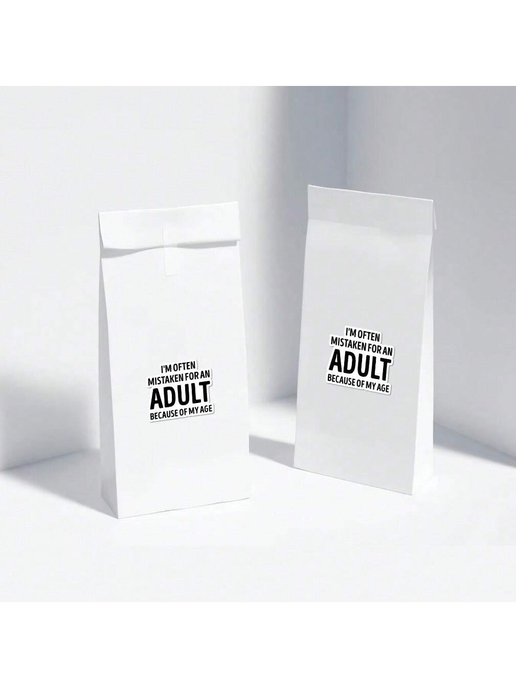 1/2/5pcs I'm Often Mistaken For An Adult BECAUSE OF MY AGE Vinyl Sticker| Funny Sarcastic Die Cut Sticker For Laptops, Cars & Water Bottles| Emotional Support & Mental Health Awareness Decal| Great
