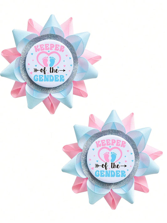 1/2 Gender Reveal Party Pins, Boy Or Girl Gender Reveal Party Brooch, Suitable For Baby Shower