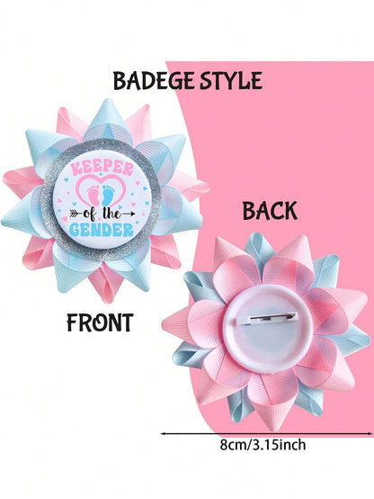 1/2 Gender Reveal Party Pins, Boy Or Girl Gender Reveal Party Brooch, Suitable For Baby Shower