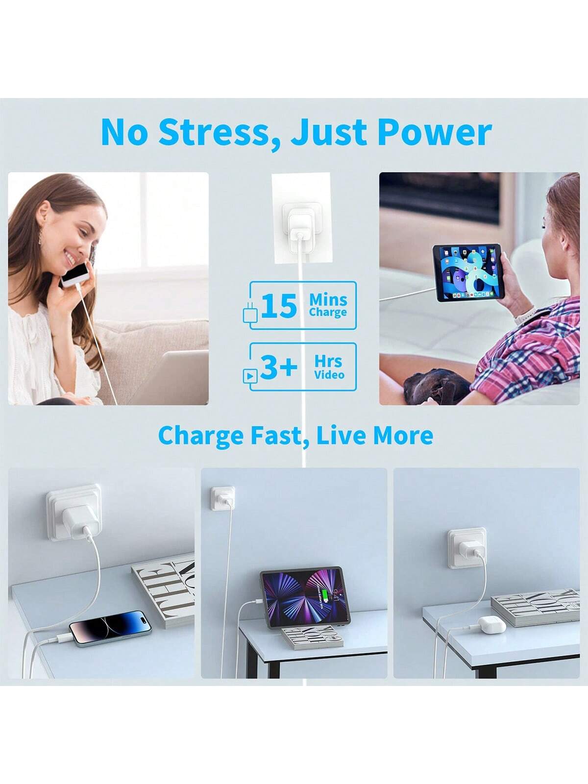 1-2 Set 30W Fast Charger Kit Compatible With IPhone 17 Pro Max/17 Pro/17/Air/16, 1 USB-C Wall Charger + 6.6Ft/200cm Type C To Type C Data Cable Compatible With IPhone 17 Series/// Etc.