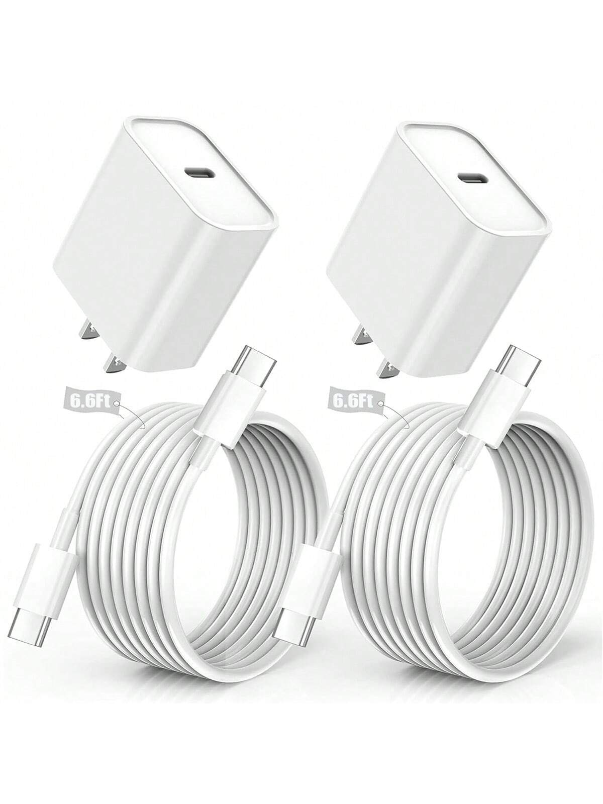1-2 Set 30W Fast Charger Kit Compatible With IPhone 17 Pro Max/17 Pro/17/Air/16, 1 USB-C Wall Charger + 6.6Ft/200cm Type C To Type C Data Cable Compatible With IPhone 17 Series/// Etc.