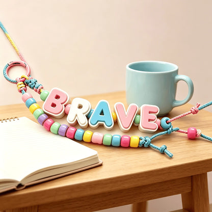 1/2 Set Dual-Color 3D Letter Perforated Beads, Macaron Pink Blue White Color Scheme Handmade Beading Material, Customizable Pet Name Collar And Handmade Bracelet Decorative Accessories, 3D Printed