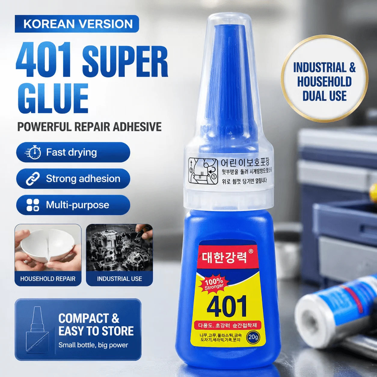 1/2pcs 401 Strong Welding Glue, Shoe Glue For Repairing Shoes, Multi-Purpose Adhesive For Ceramic, Metal, Plastic, Quick Drying Back To School