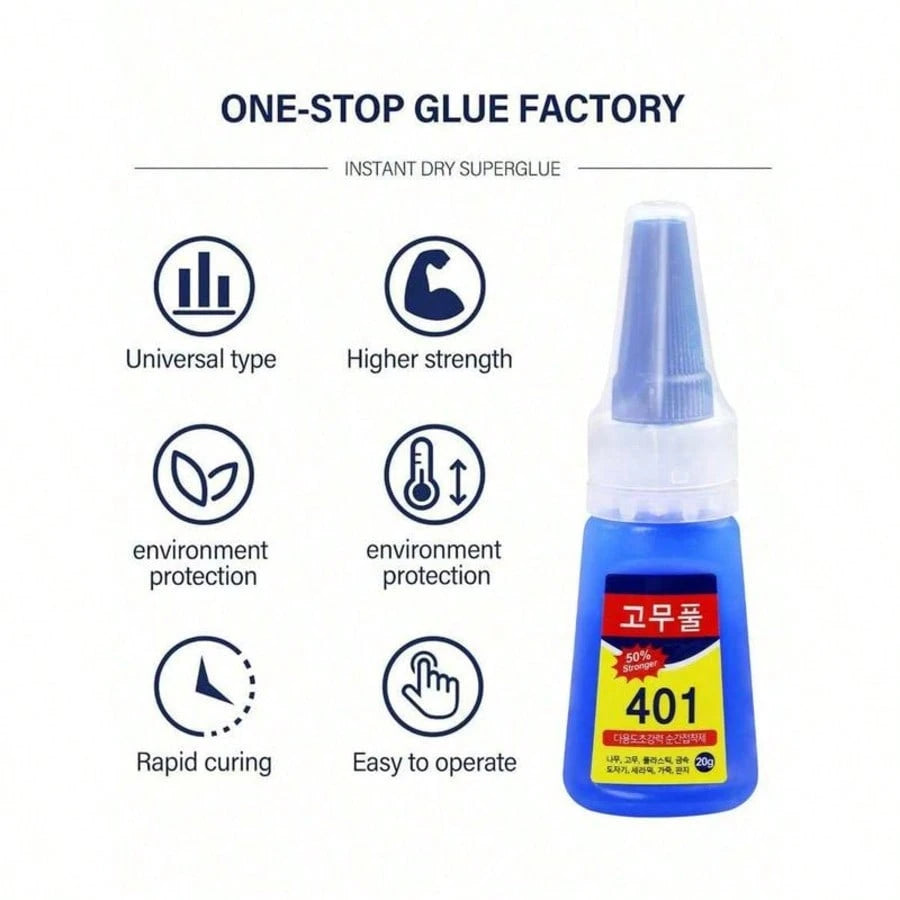 1/2pcs 401 Strong Welding Glue, Shoe Glue For Repairing Shoes, Multi-Purpose Adhesive For Ceramic, Metal, Plastic, Quick Drying Back To School
