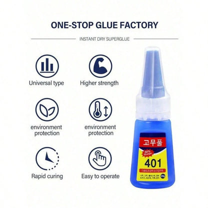 1/2pcs 401 Strong Welding Glue, Shoe Glue For Repairing Shoes, Multi-Purpose Adhesive For Ceramic, Metal, Plastic, Quick Drying Back To School