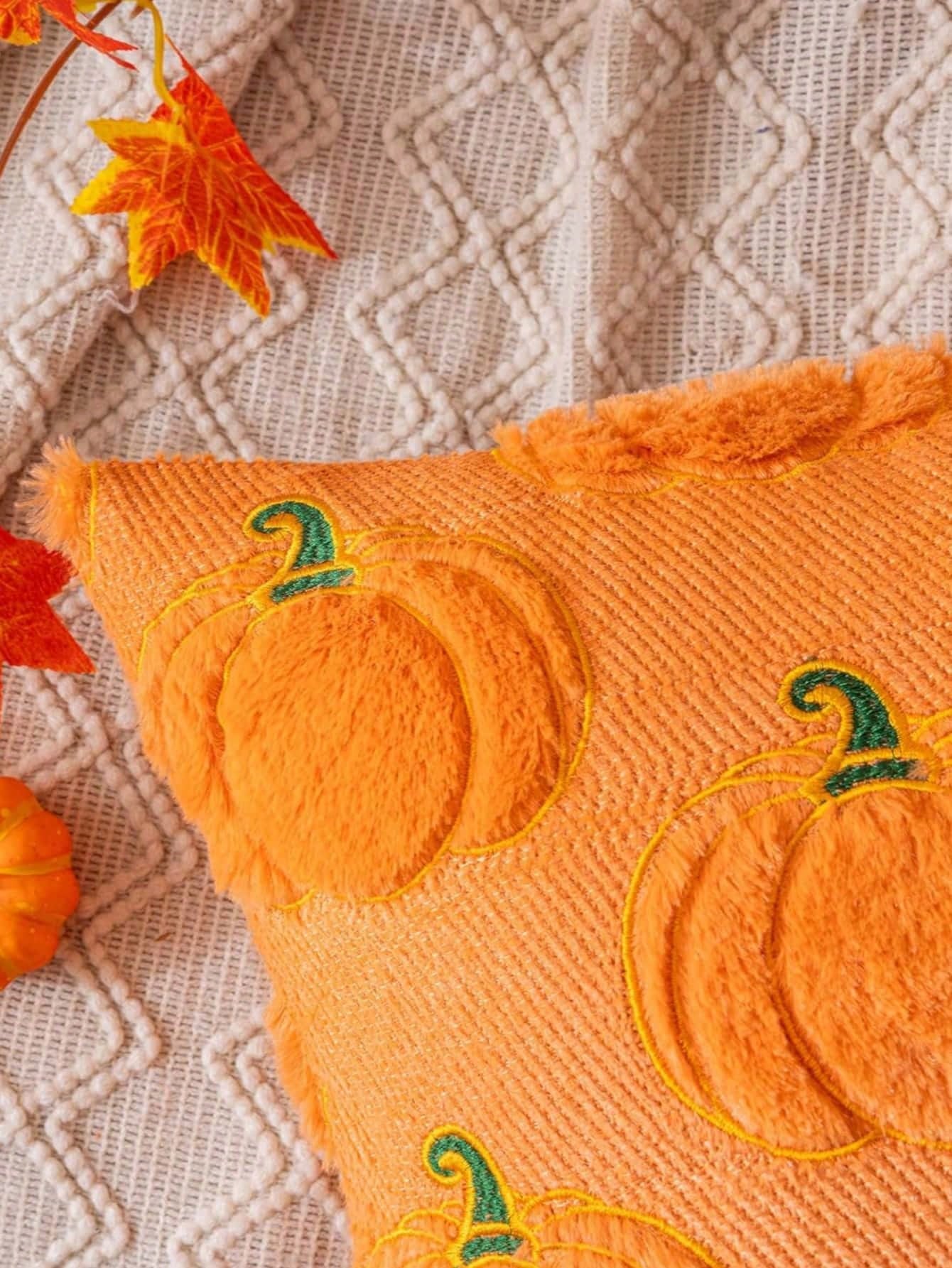 1/2pcs Autumn Pumpkin Orange Pillow Covers 18x18, Halloween Thanksgiving Indoor Decoration, Sofa Throw Pillow, Holiday Home Decor