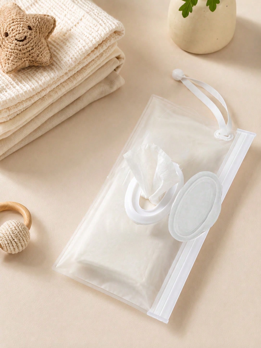 1/2pcs Portable Wet Wipes Bag, Resealable Refillable Wet Wipe Travel Pouch, Baby Hand & Mouth Tissues Storage Box