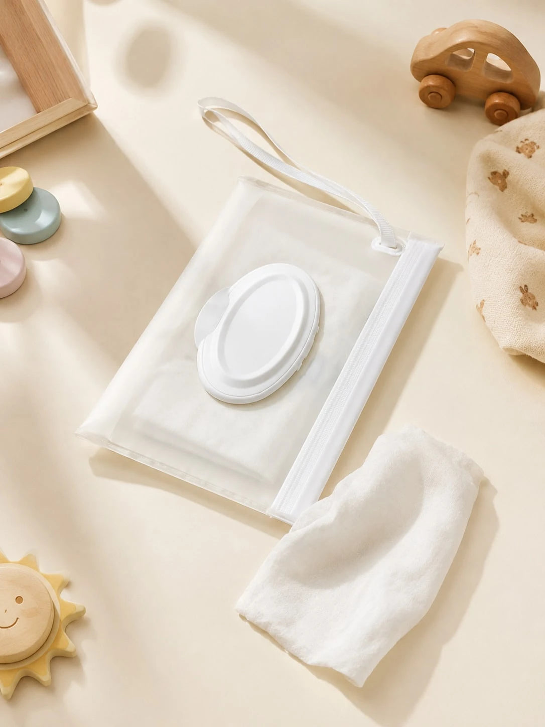 1/2pcs Portable Wet Wipes Bag, Resealable Refillable Wet Wipe Travel Pouch, Baby Hand & Mouth Tissues Storage Box