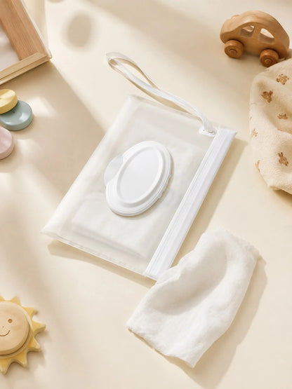 1/2pcs Portable Wet Wipes Bag, Resealable Refillable Wet Wipe Travel Pouch, Baby Hand & Mouth Tissues Storage Box