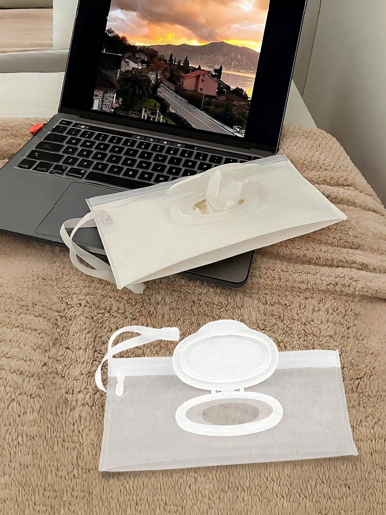 1/2pcs Portable Wet Wipes Bag, Resealable Refillable Wet Wipe Travel Pouch, Baby Hand & Mouth Tissues Storage Box