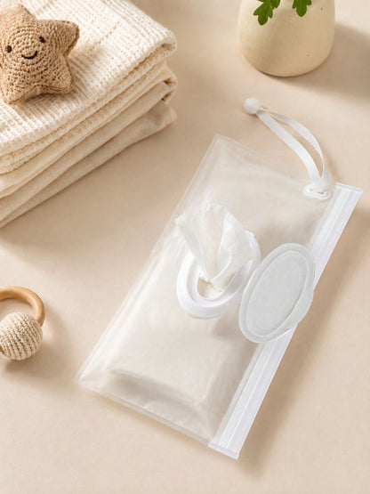 1/2pcs Portable Wet Wipes Bag, Resealable Refillable Wet Wipe Travel Pouch, Baby Hand & Mouth Tissues Storage Box