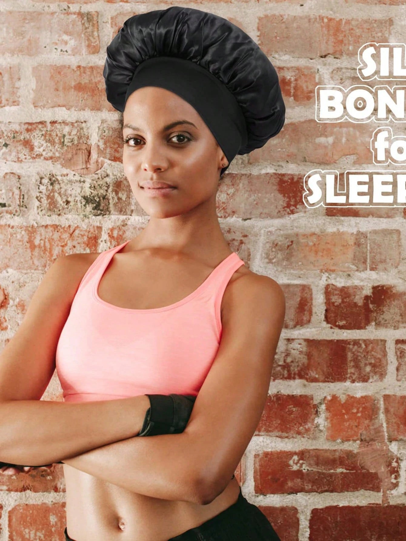 1/2pcs Silk Bonnet For Sleeping, Satin Hair Bonnets, Soft Elastic Band Silk Sleep Cap, Silk Hair Wrap For Curly Hair (Black Gold)
