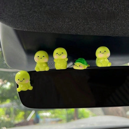 1/3/5pcs Mini Cute Turtle Car Decor, Adorable Car Ornament For Dashboard, Rearview Mirror, Computer Monitor, Desktop, Ideal Gift For Friends And Family, Comes With Adhesive (No Trace)