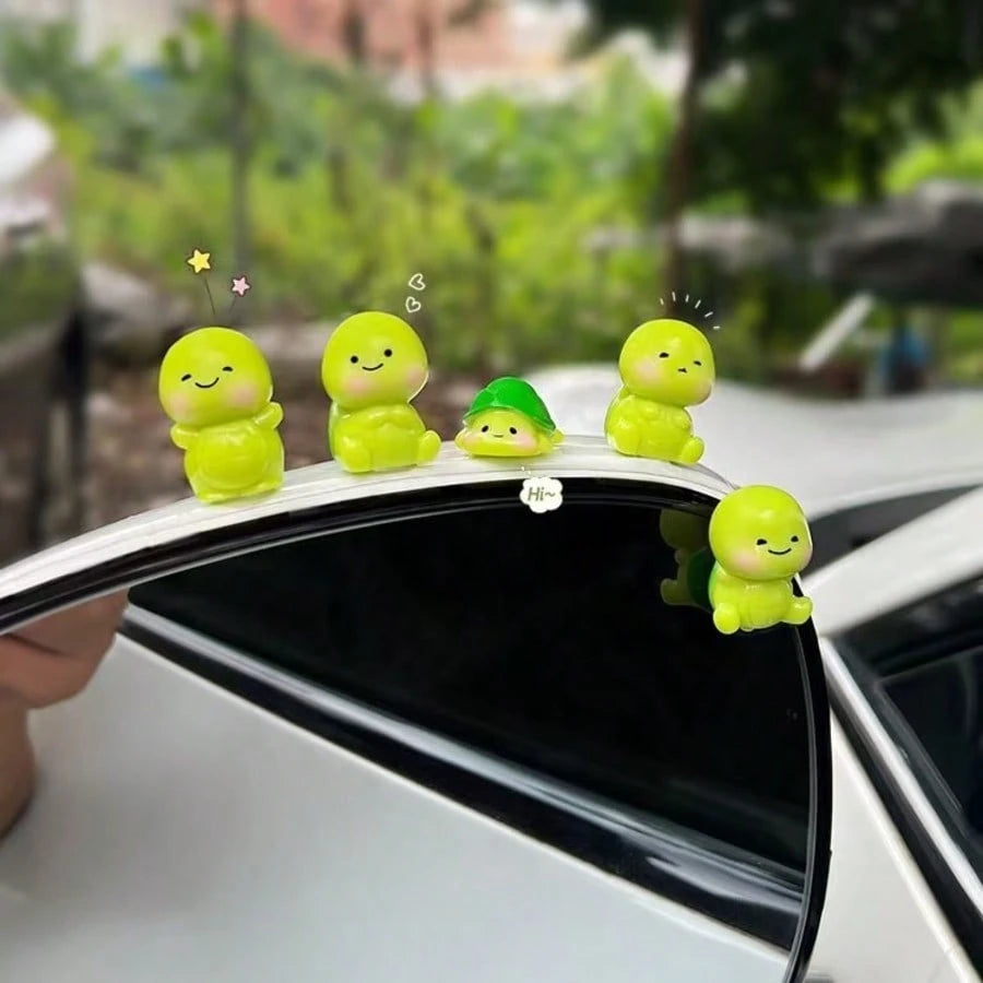 1/3/5pcs Mini Cute Turtle Car Decor, Adorable Car Ornament For Dashboard, Rearview Mirror, Computer Monitor, Desktop, Ideal Gift For Friends And Family, Comes With Adhesive (No Trace)