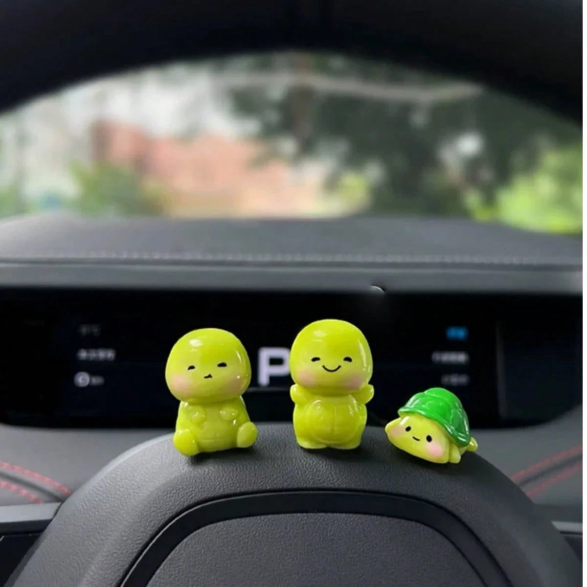 1/3/5pcs Mini Cute Turtle Car Decor, Adorable Car Ornament For Dashboard, Rearview Mirror, Computer Monitor, Desktop, Ideal Gift For Friends And Family, Comes With Adhesive (No Trace)