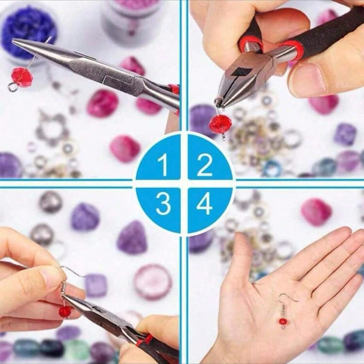 1/3/8pcs Jewelry Making Tools, Jewelry Pliers, Jump Ring Opener, Awl, Ruler, Ring Mandrel, Tweezers, For Jewelry Repair And Jewelry Making, Optional