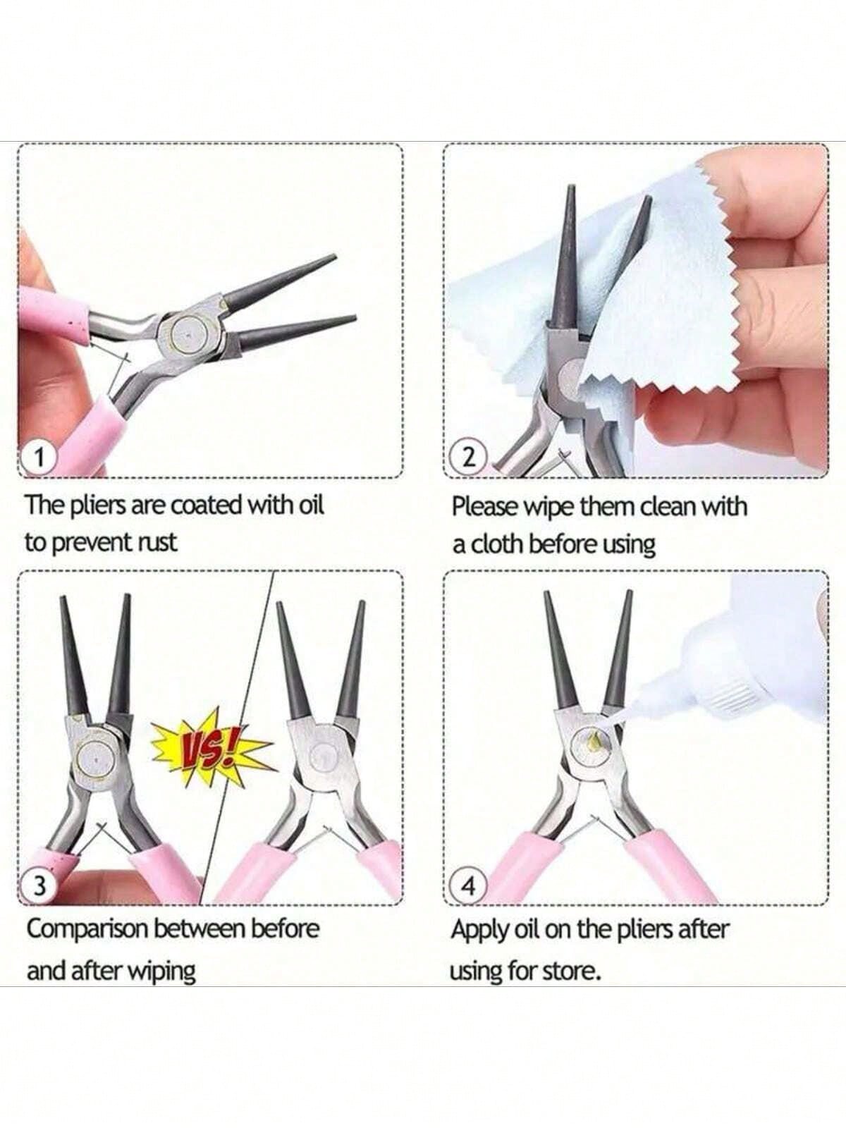 1/3/8pcs Jewelry Making Tools, Jewelry Pliers, Jump Ring Opener, Awl, Ruler, Ring Mandrel, Tweezers, For Jewelry Repair And Jewelry Making, Optional
