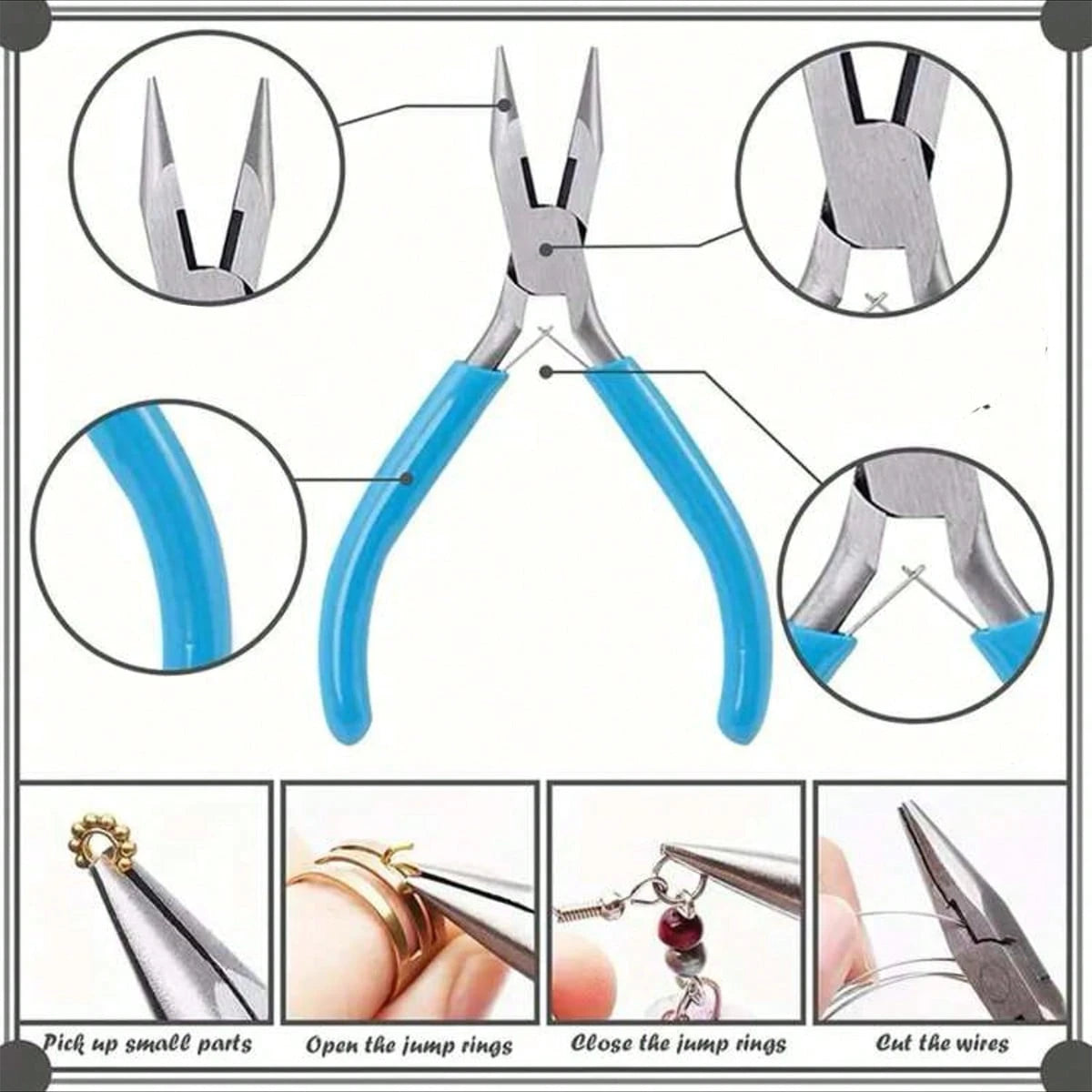 1/3 Pcs Jewelry Making Pliers Set- Needle, Chain And Round Nose Pliers, With Wire Cutter- Perfect For DIY Crafts, Beading And Repair